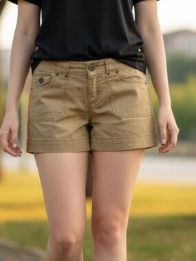 Casual Khaki Jean Shorts for Women